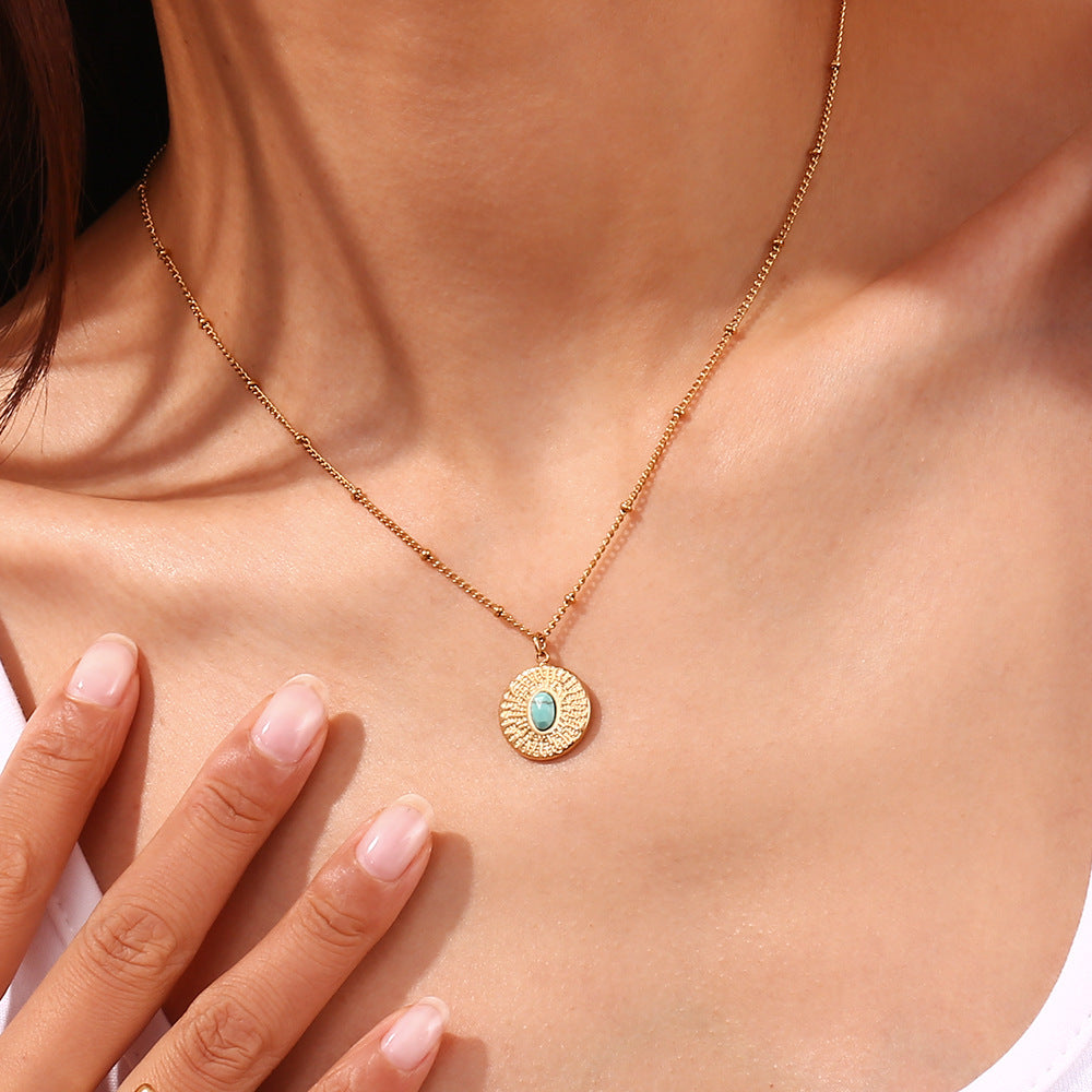 Turquoise Medallion Necklace