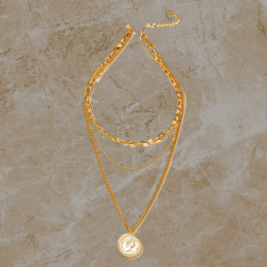 Golden Trinity Queen Necklace