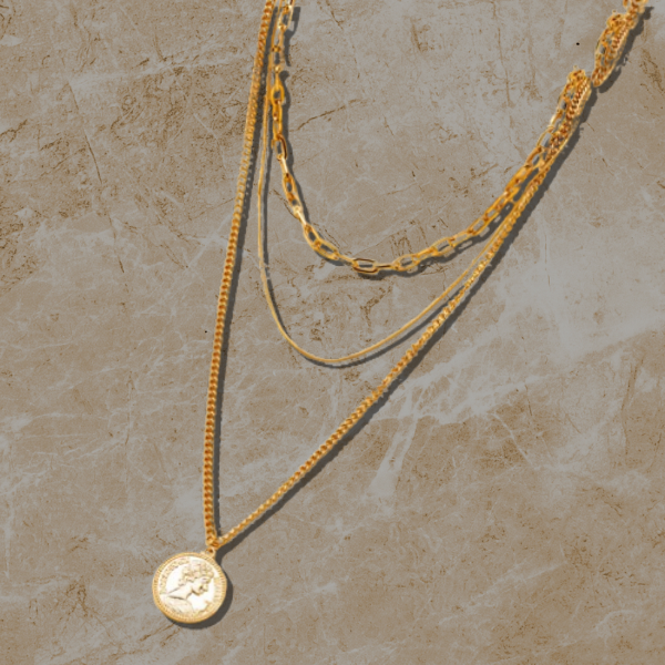 Golden Trinity Queen Necklace