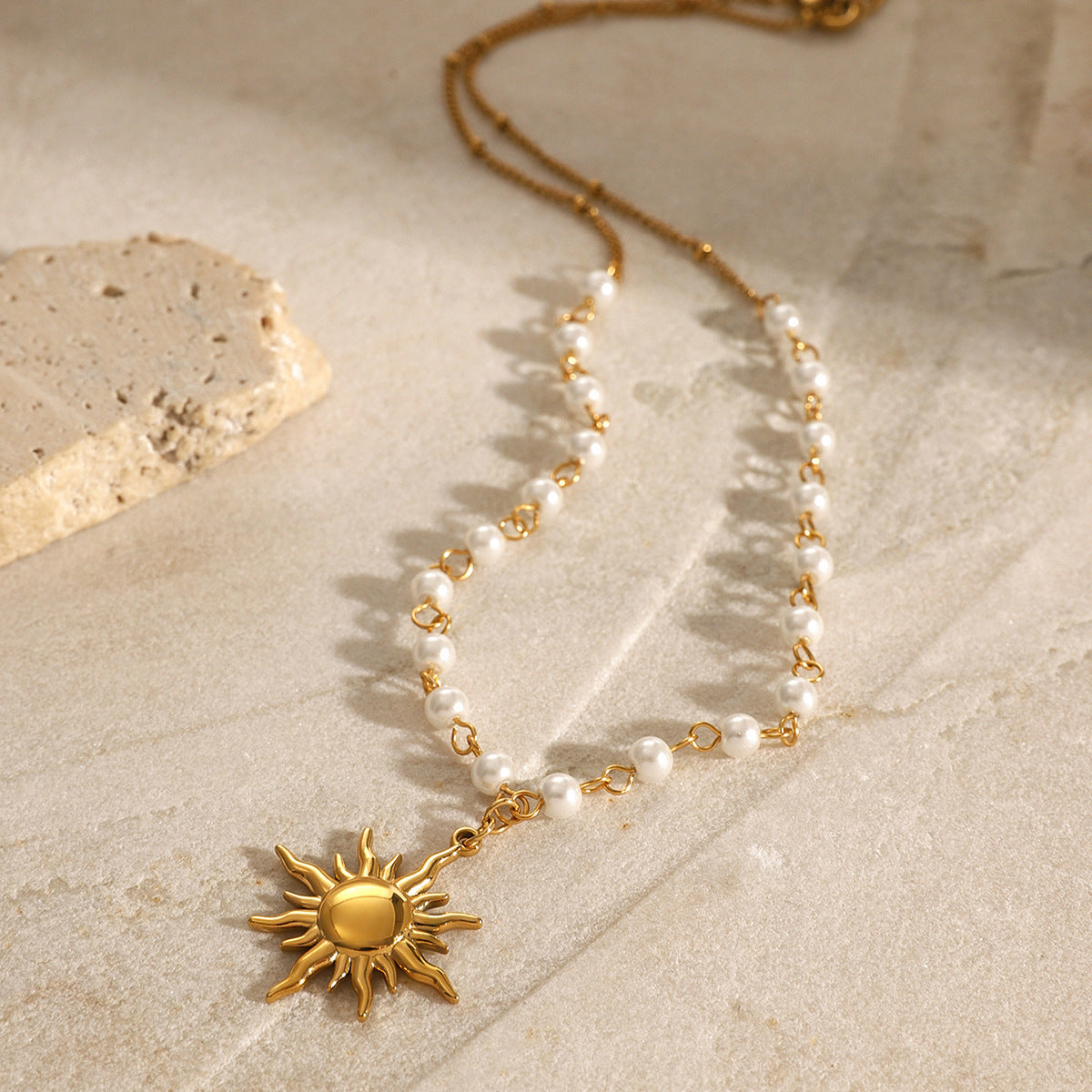Golden Soleil Pearl Necklace