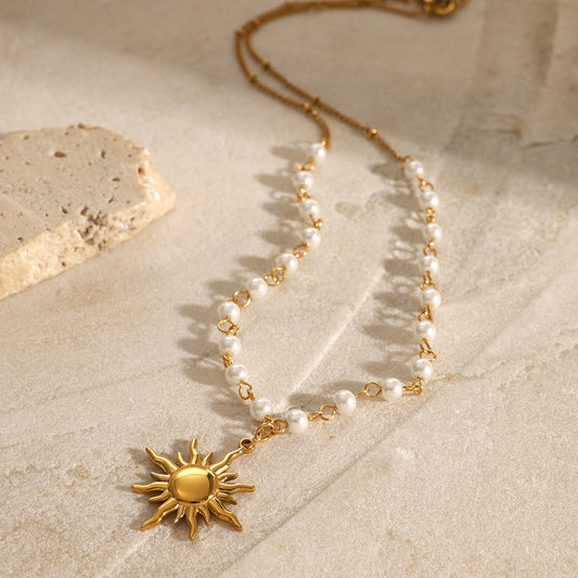 Golden Soleil Pearl Necklace