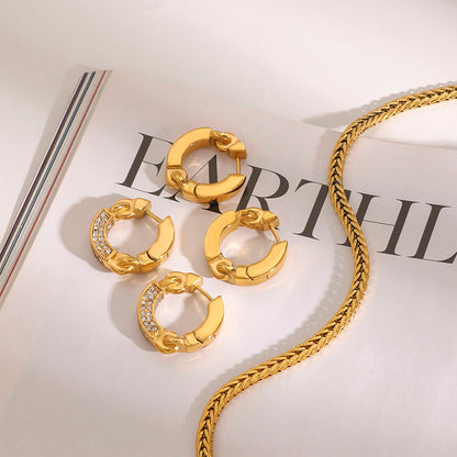 Stainless Steel Diamond Geometric Earrings