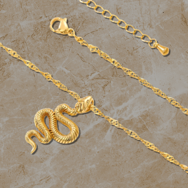 Radiant Serpent Emblem Necklace