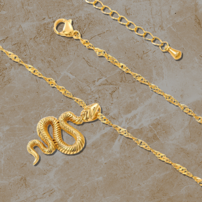 Radiant Serpent Emblem Necklace