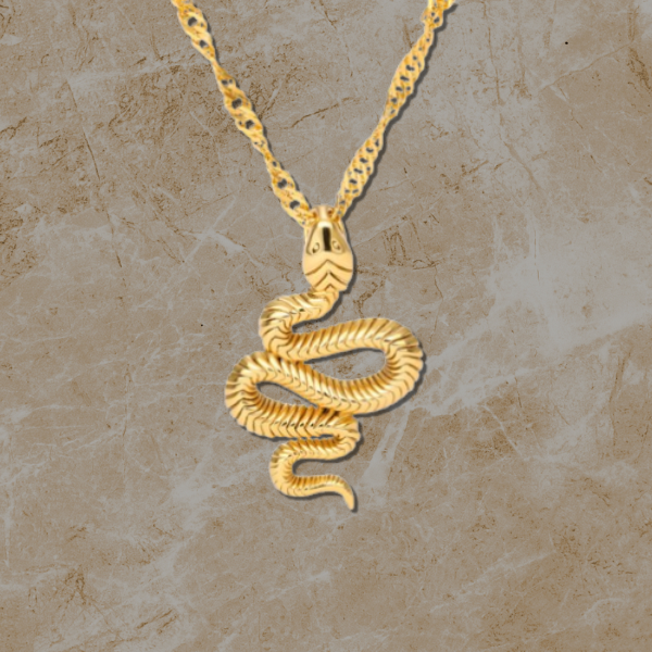 Radiant Serpent Emblem Necklace