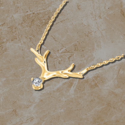 Golden Antler Necklace