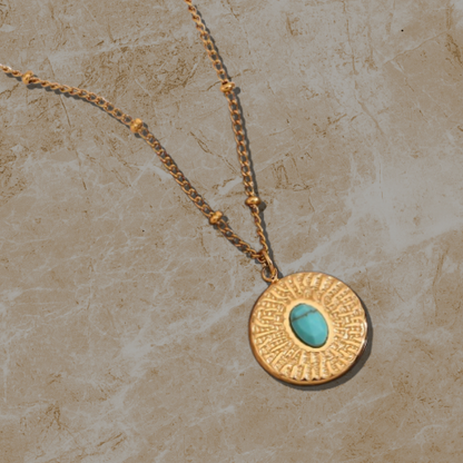Turquoise Medallion Necklace