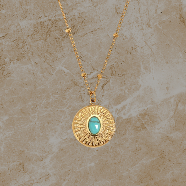 Turquoise Medallion Necklace