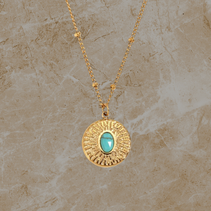 Turquoise Medallion Necklace