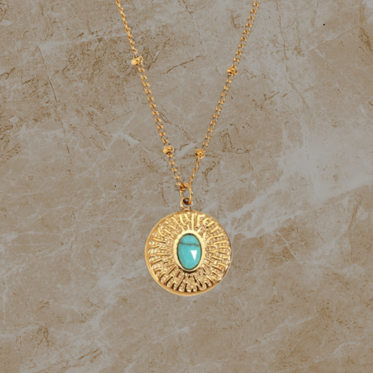 Turquoise Medallion Necklace