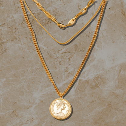 Golden Trinity Queen Necklace