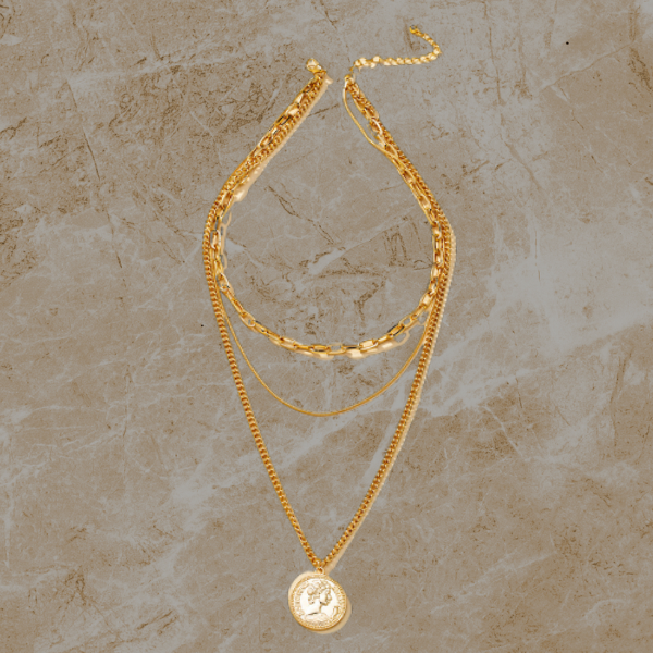 Golden Trinity Queen Necklace
