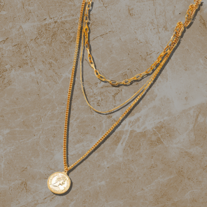 Golden Trinity Queen Necklace