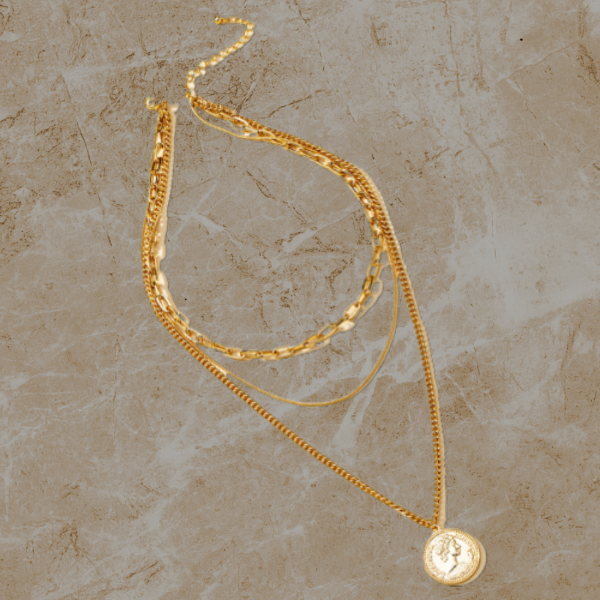 Golden Trinity Queen Necklace