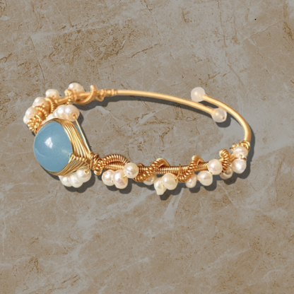 Celeste Blue Pearl Cuff