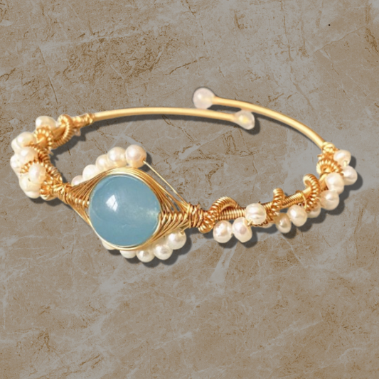 Celeste Blue Pearl Cuff