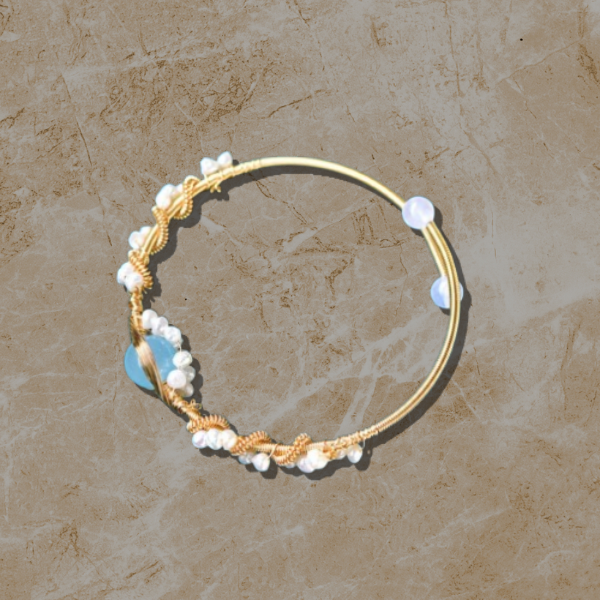Celeste Blue Pearl Cuff