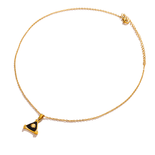 Mystic Eye Gold Triangle Pendant Necklace