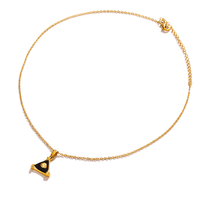 Mystic Eye Gold Triangle Pendant Necklace