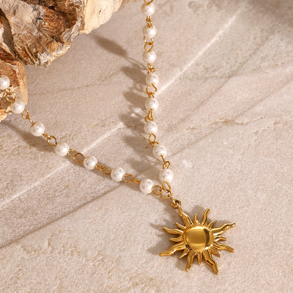 Golden Soleil Pearl Necklace